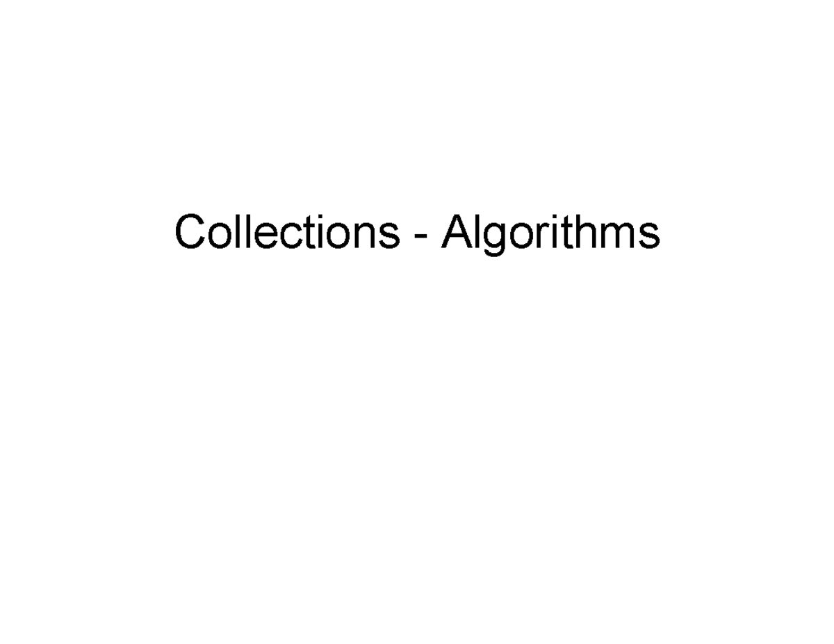 5 4 Collections Algorithms - Collections - Algorithms Sorting in ...