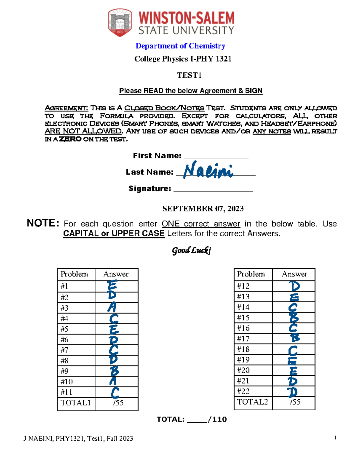Physics Exam 1 All Of The Test Answers College Physics I Phy 1321 Physics Exam 1 All Of The Test Answers College Physics I Phy 1321