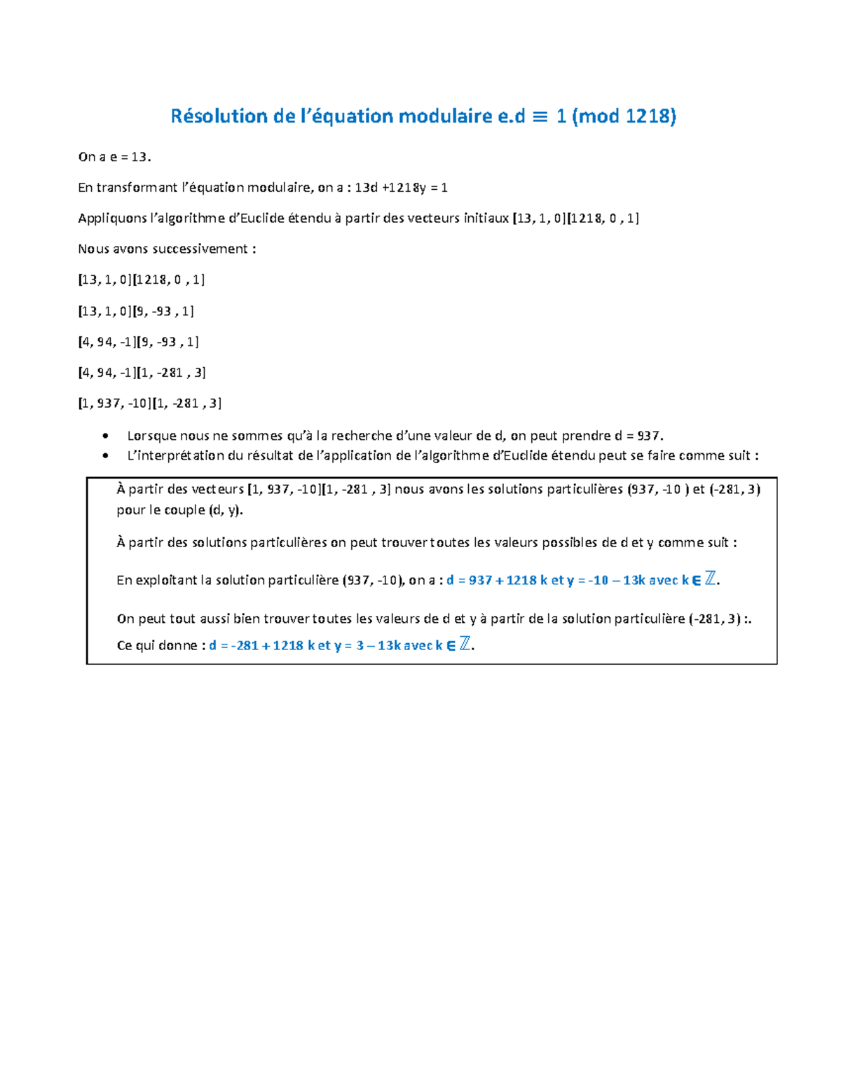 LOG1810-Cours 7-Exemple de résolution déquation modulaire - Résolution ...