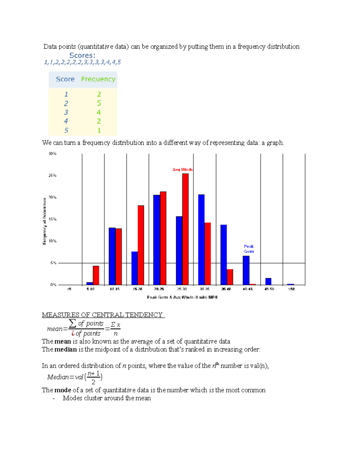 Statistics - Data points (quantitative data) can be organized by ...
