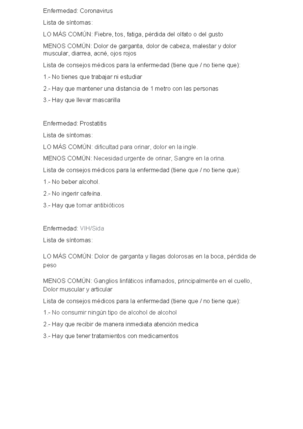 Ingles semana 16 - Enfermedad: Coronavirus Lista de síntomas: LO MÁS ...