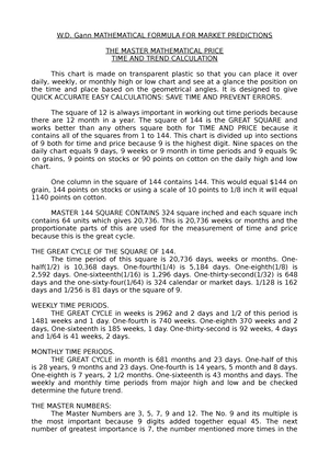 (1953) Mathematical formula for market predictions