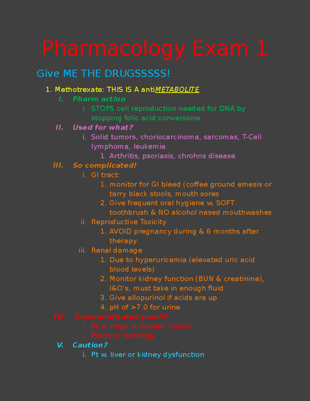 Pharmacology Exam 1 study guide - Pharmacology Exam 1 Give ME THE ...