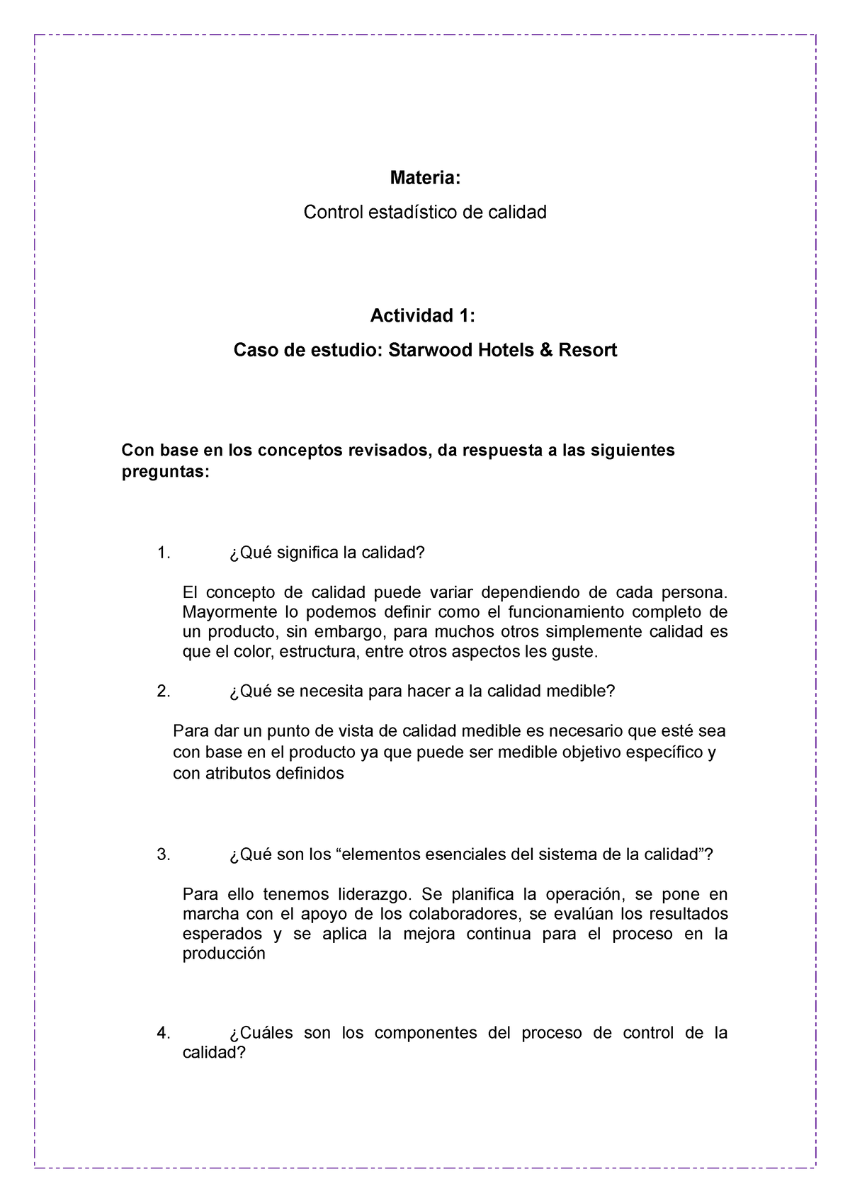 Actividad 1 Control Estadístico DE Calidad De Calidad - Materia ...