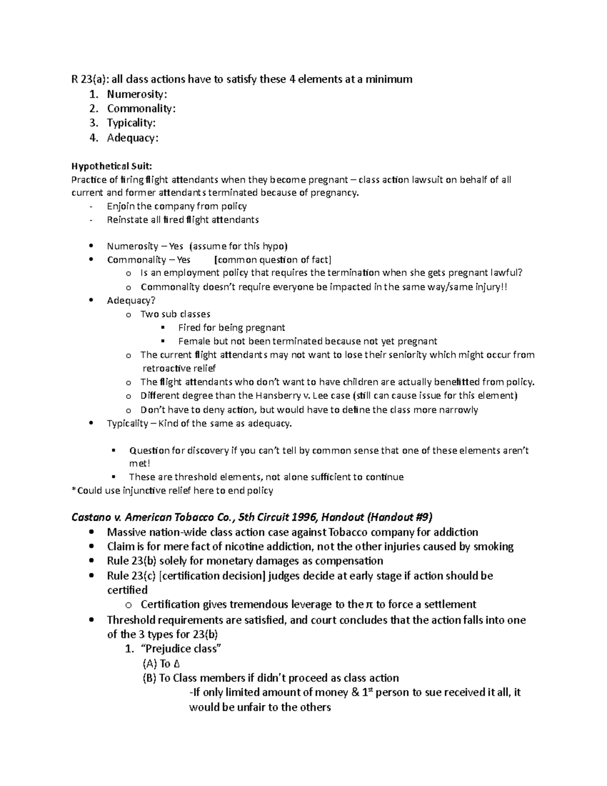 Civ Pro 11:28 - Chapter Main Points (Smith) 1st Semester - R 23(a): all ...
