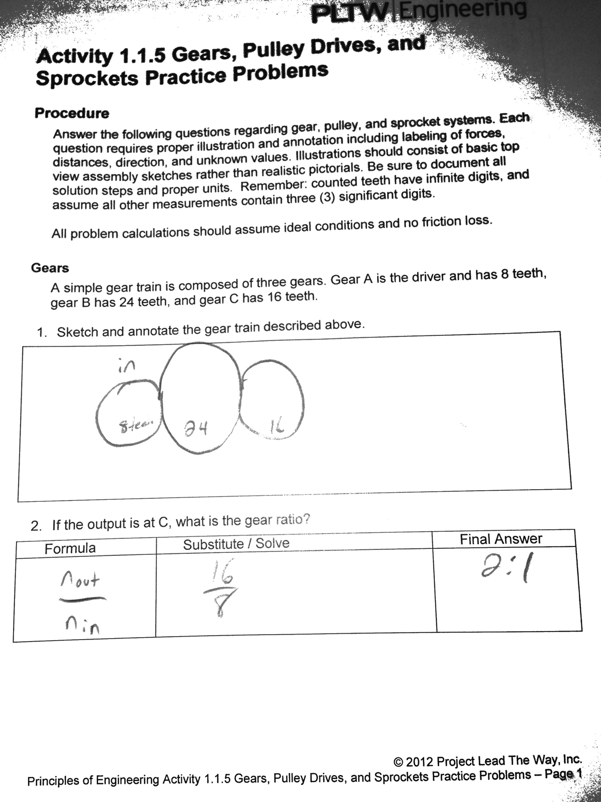 1.1.5 gears pulley sprockets Studocu