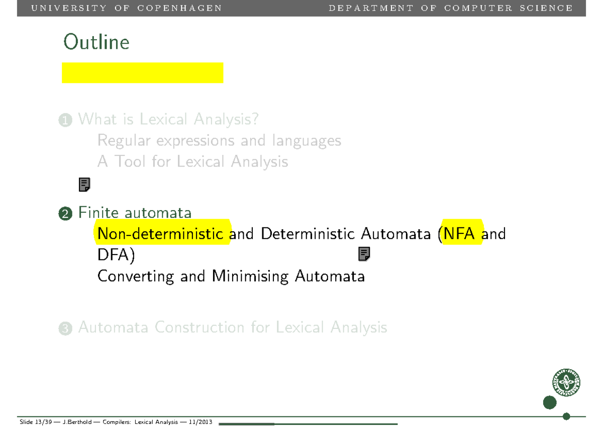 Chapter 1 - Compiler Construction B - Outline 1 What Is Lexical ...