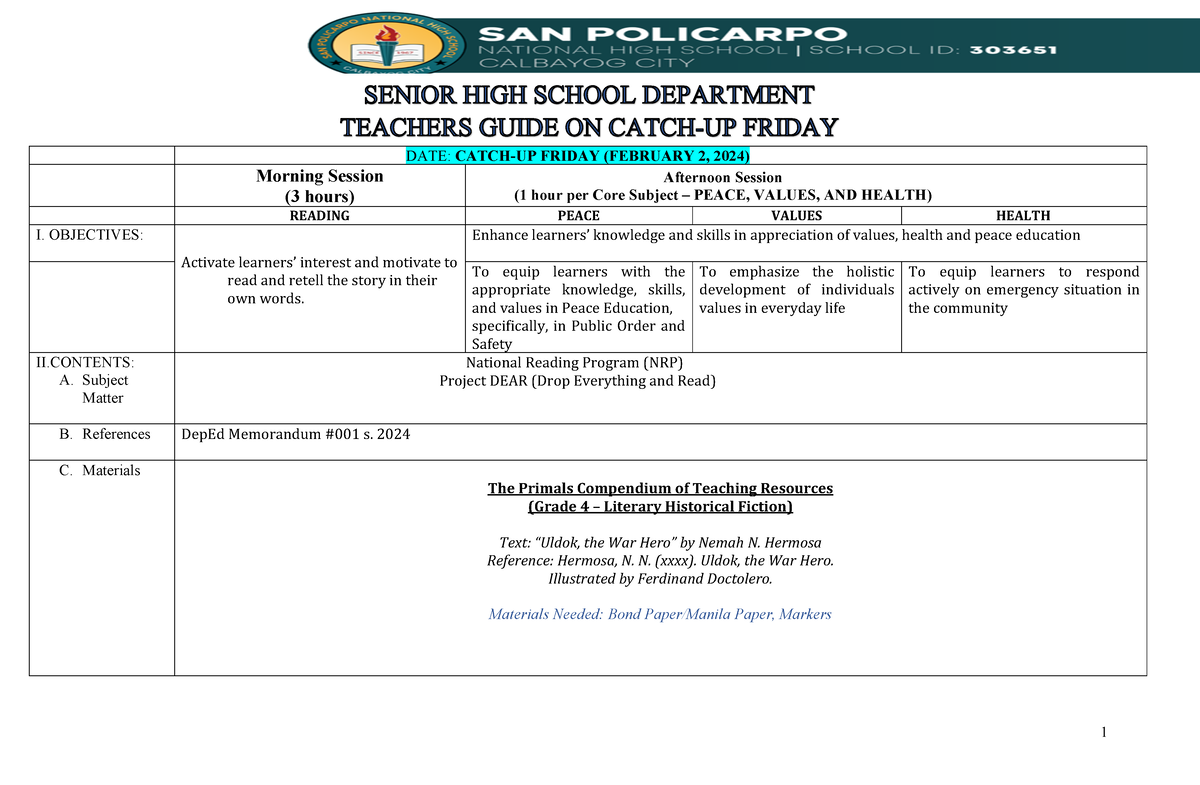 Catch UP Friday FEB 2 2024 Session Guide Complete Package DATE CATCH