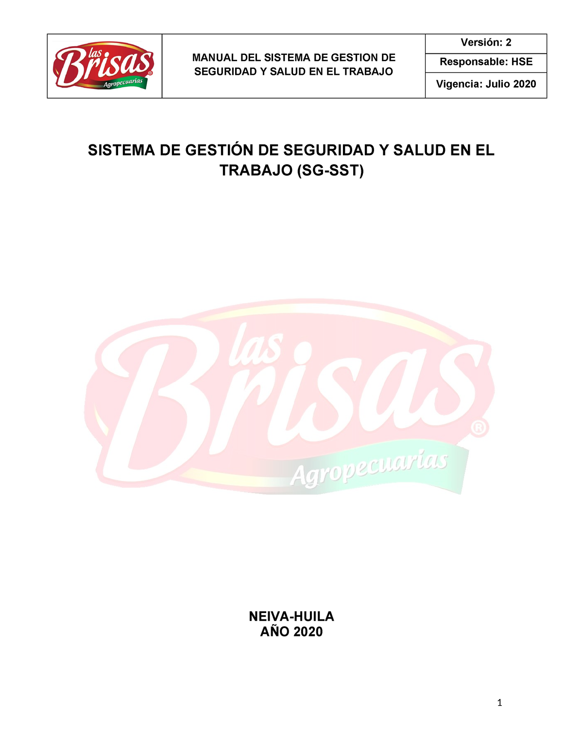 Sistema DE Gestión DE Seguridad Y Salud EN EL Trabajo - MANUAL DEL ...