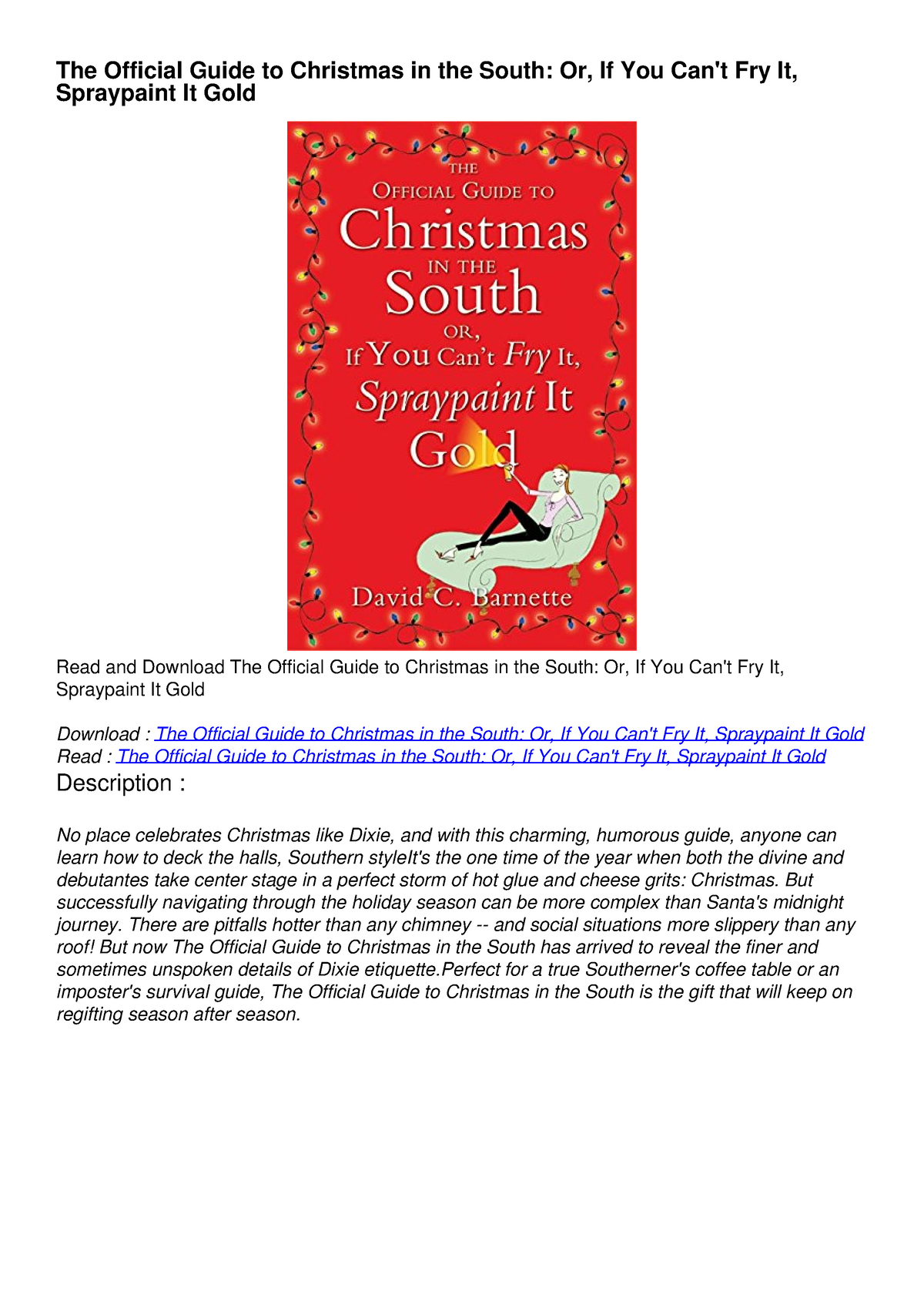 [PDF] DOWNLOAD The Official Guide to Christmas in the South Or, If You