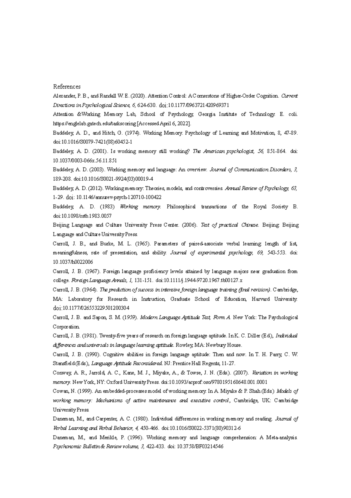 Manuscript of the article - References Alexander, P. B., and Randall W ...
