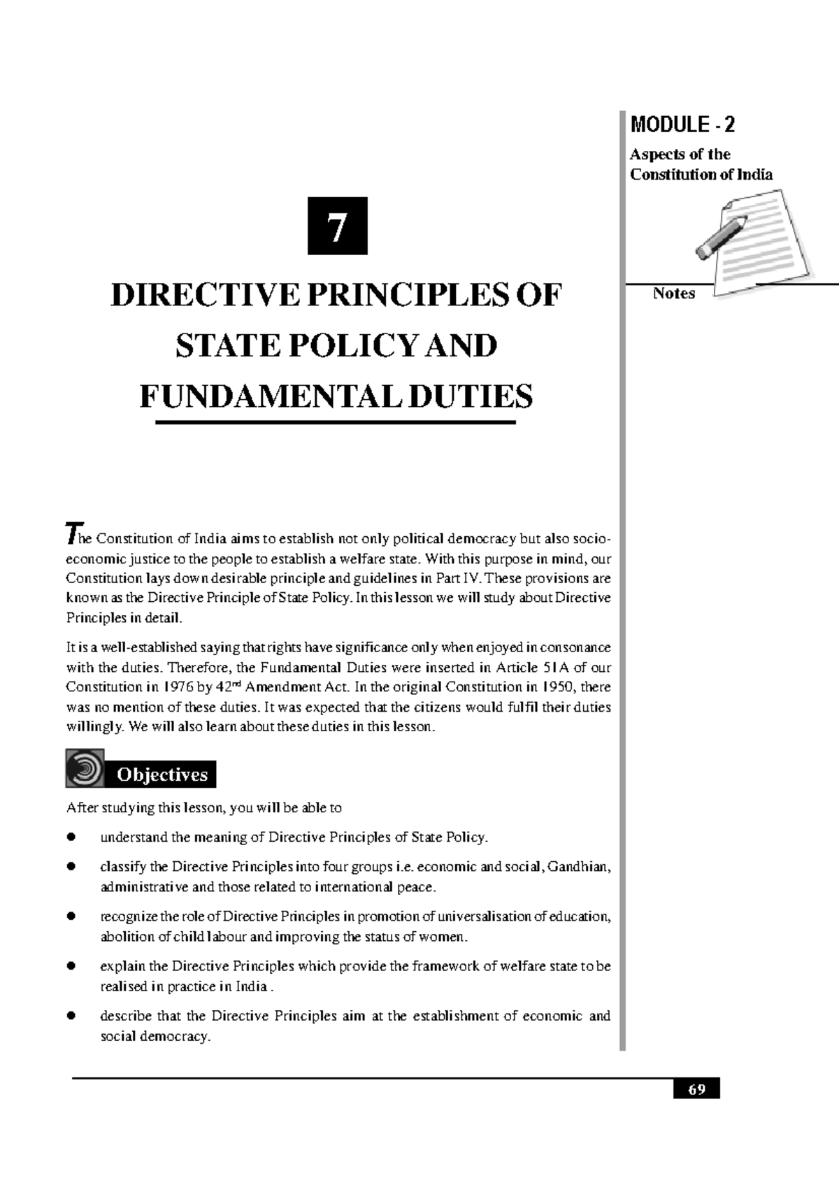 Dpsp Lecture notes 1 MODULE 2 Notes Directive Principles of State