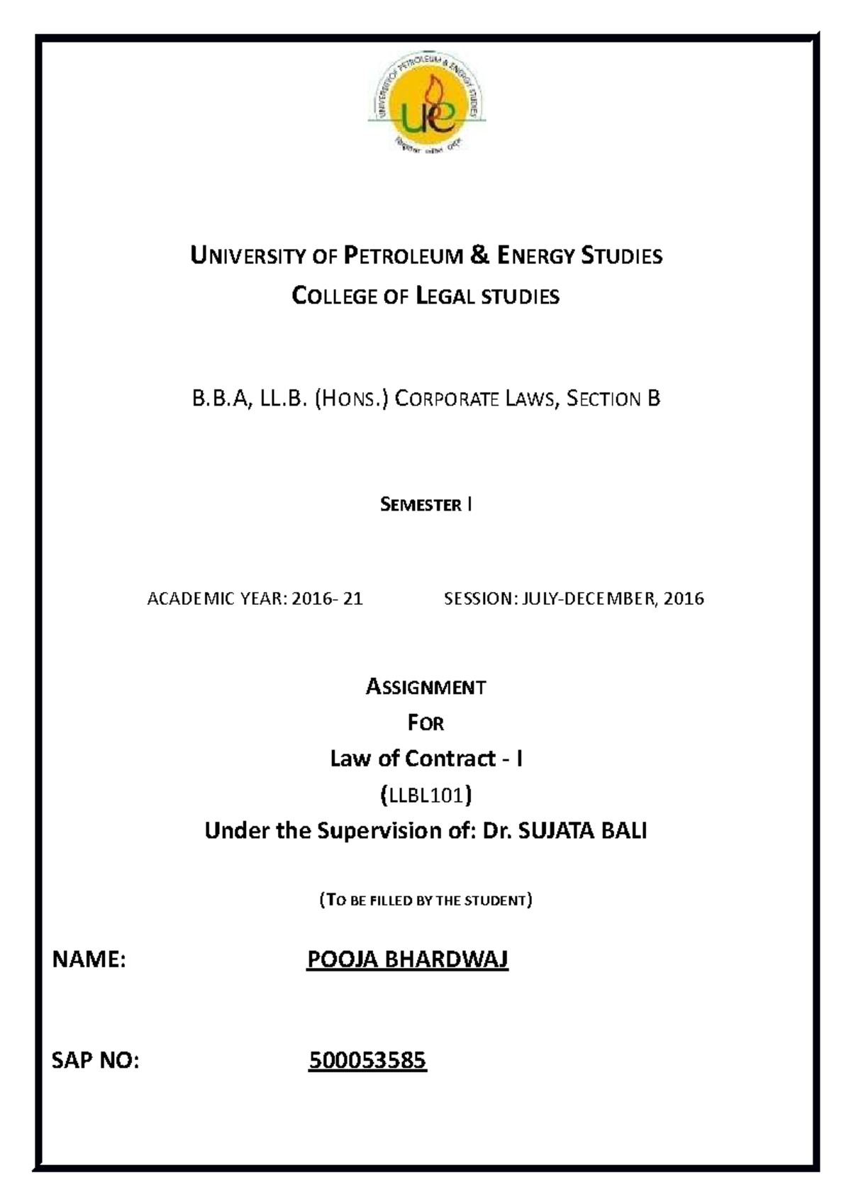 R7602160 General Offer Project - UNIVERSITY OF PETROLEUM & ENERGY ...