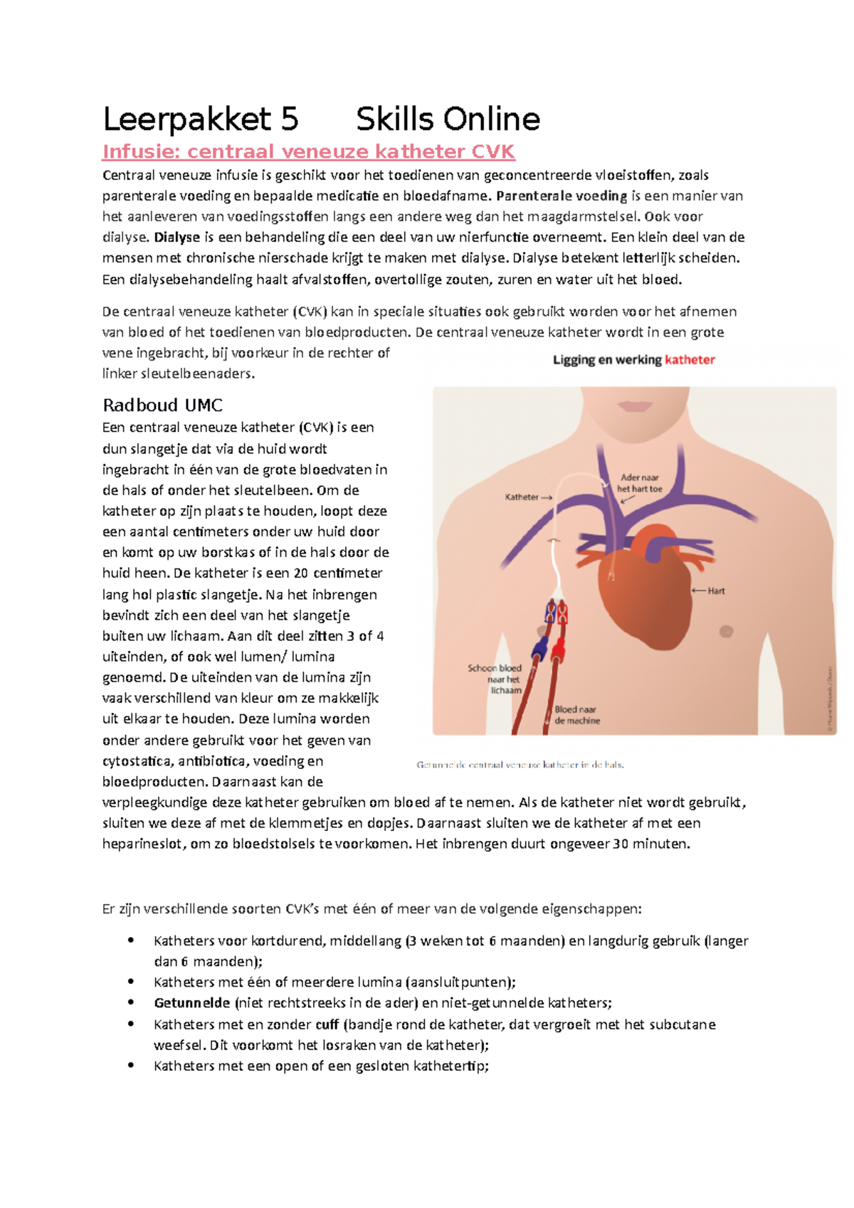 Leerpakket 5 Skills Online CVK - Leerpakket 5 Skills Online Infusie ...