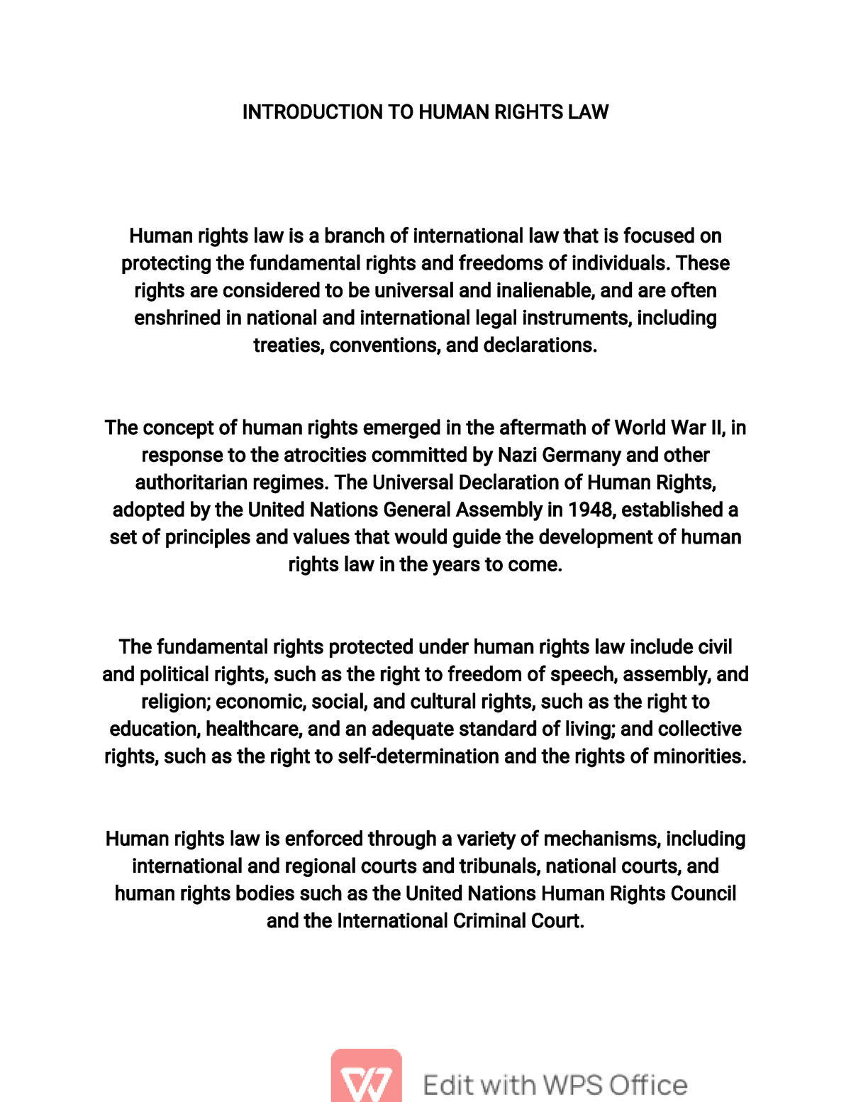 introduction of human rights essay