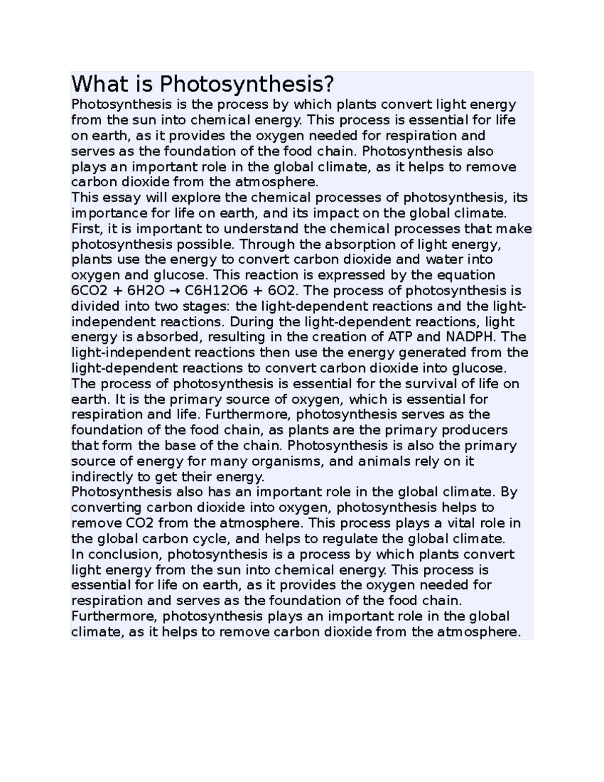 What is Photosynthesis - What is Photosynthesis? Photosynthesis is the ...