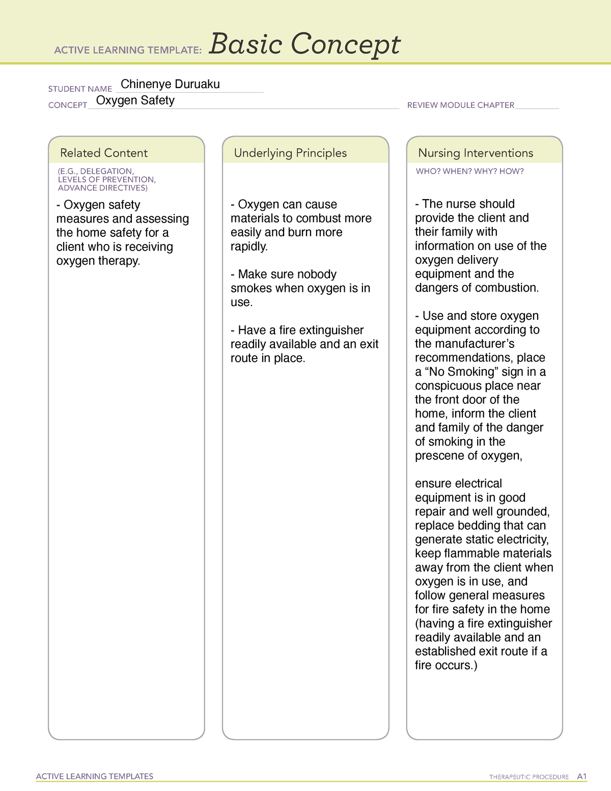 ATI-Oxygen-Safety - ATI Template - ACTIVE LEARNING TEMPLATES ...