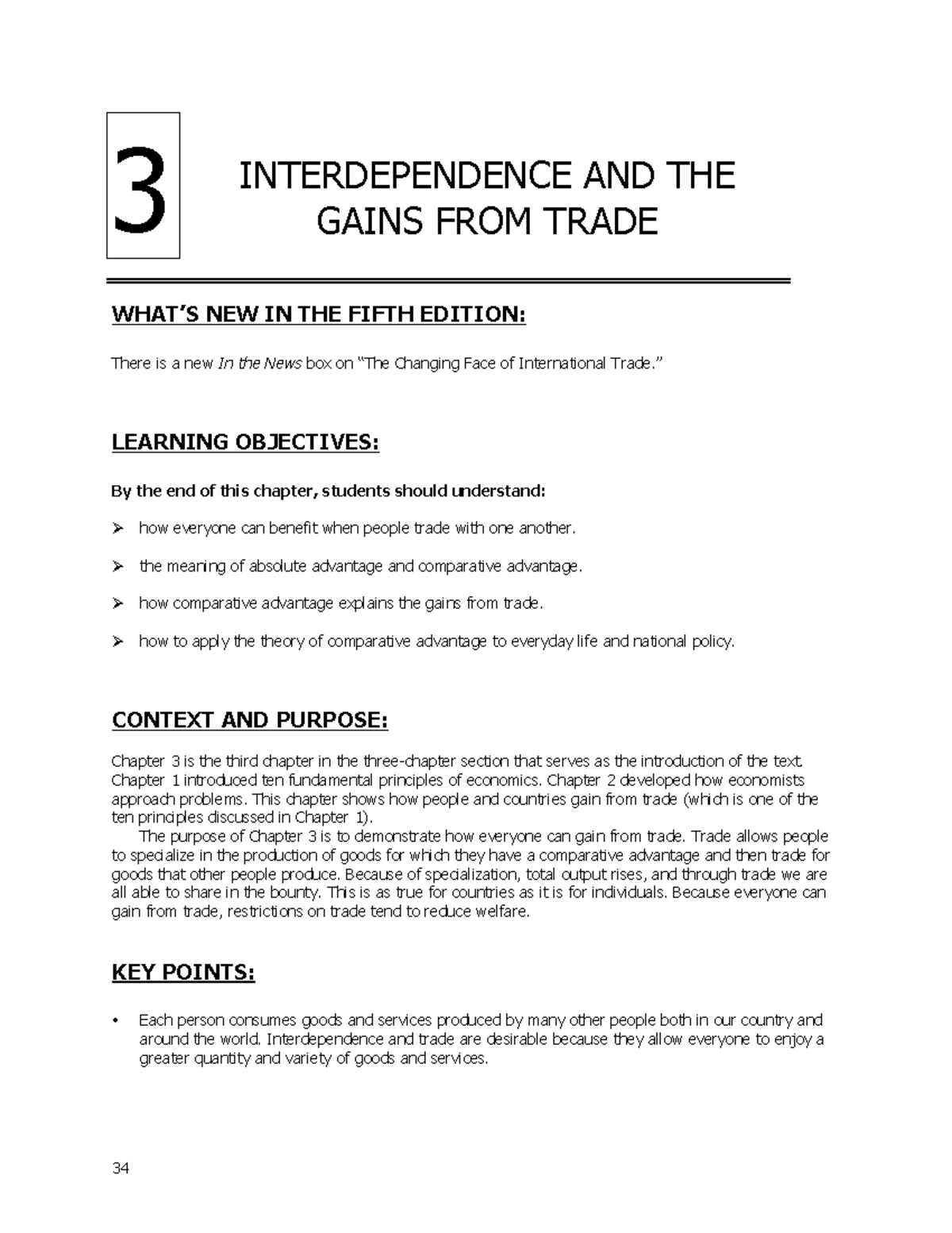 Lecture Chapter 3 - Trade - ####### 34 WHAT’S NEW IN THE FIFTH EDITION ...