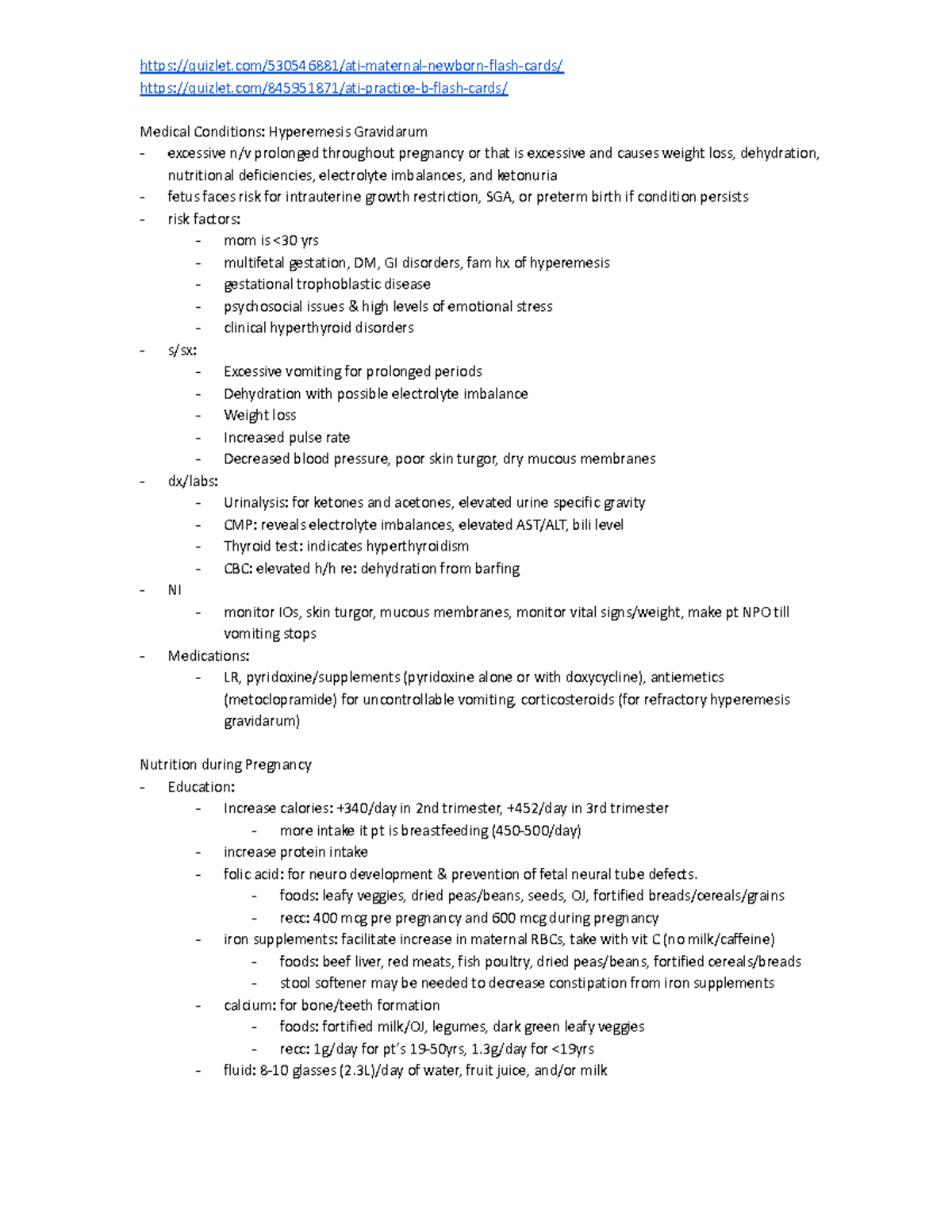 ob ati review - hyperemesis gravidarum - quizlet/530546881/ati-maternal ...