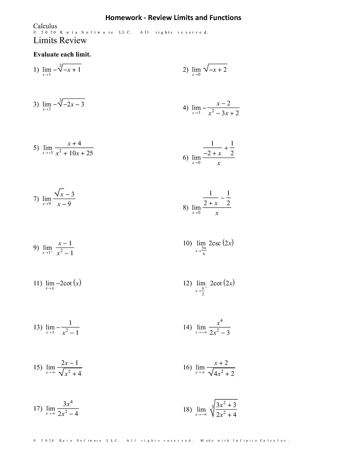 003 HW Review Limits Function - ©D E2D0L20B DKiuUtHaH kS^o_fWtlwvaIr^eo ...