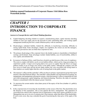 corporate finance booth cleary solutions manual
