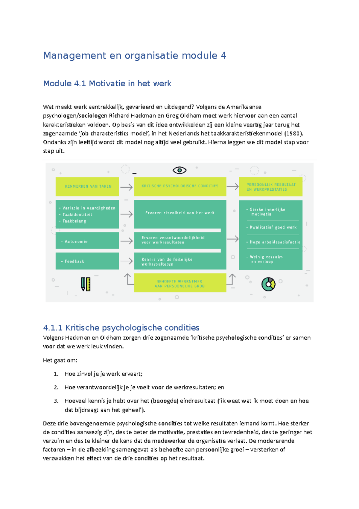 Management En Organisatie Module 4 - Op Basis Van Dit Idee Ontwikkelden ...