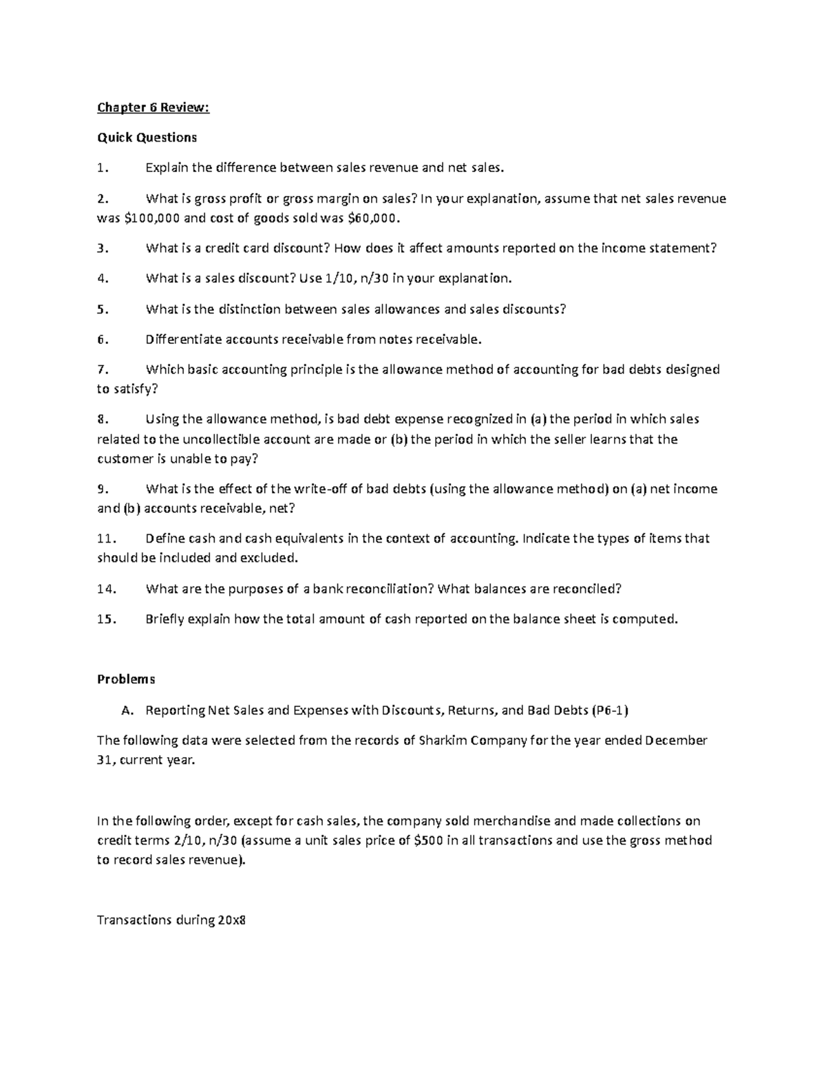 Chapter 6 Review Packet Student - Chapter 6 Review: Quick Questions 1 ...