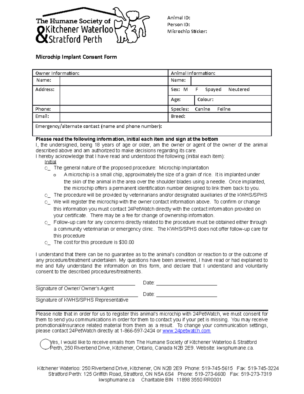 Microchip Implant Consent Form Rev Aug 2022 - Microchip Implant Consent ...