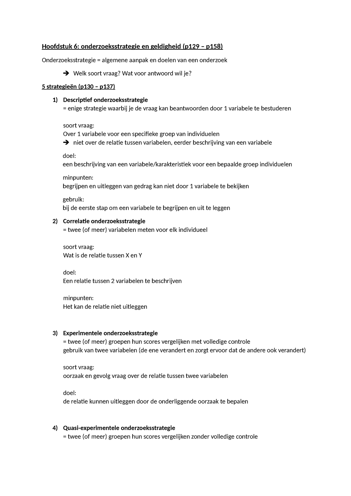 Hoofdstuk 6 - Samenvatting - Hoofdstuk 6: Onderzoeksstrategie En ...