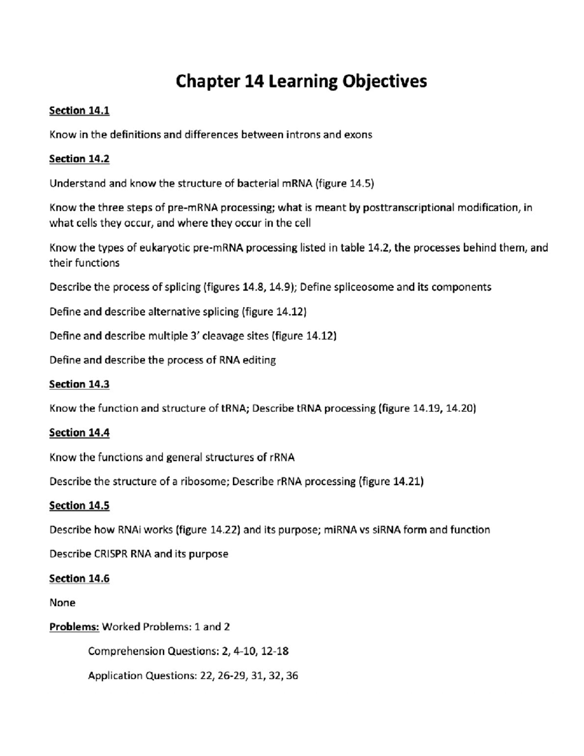 Chapter 14 Genetics Notes - BIO 2306 - Baylor University - Studocu