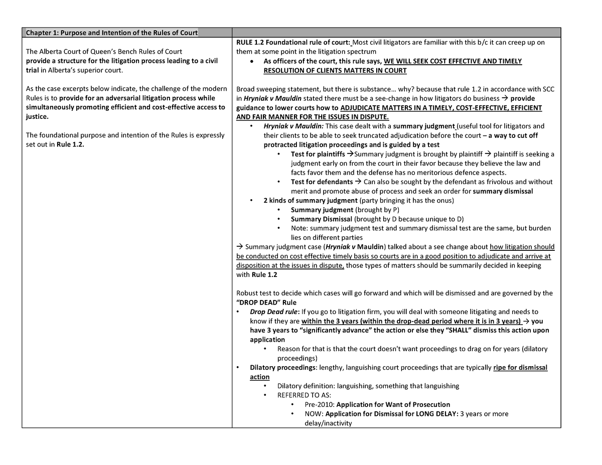 Civil+Procedure+(LAW+452)+-+Yiu - Chapter 1: Purpose and Intention of ...