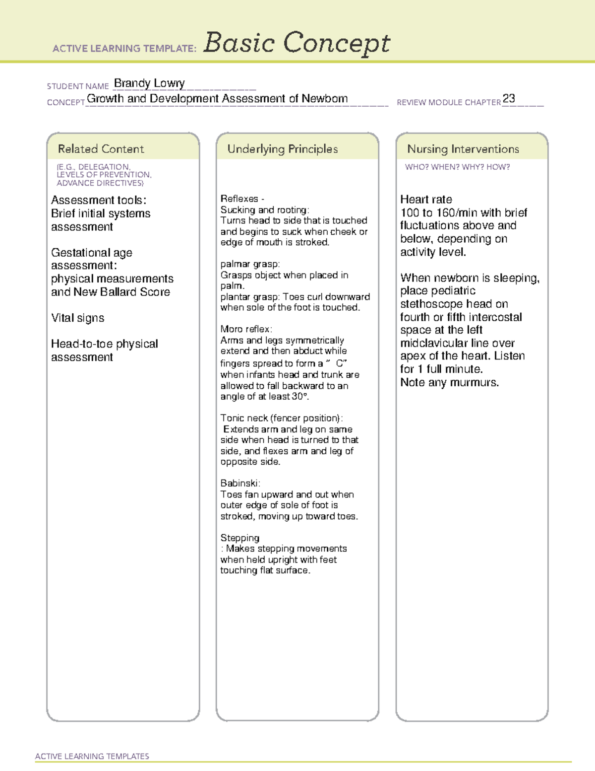 Assessment of Newborn - ALT Basic Concept - ACTIVE LEARNING TEMPLATES ...