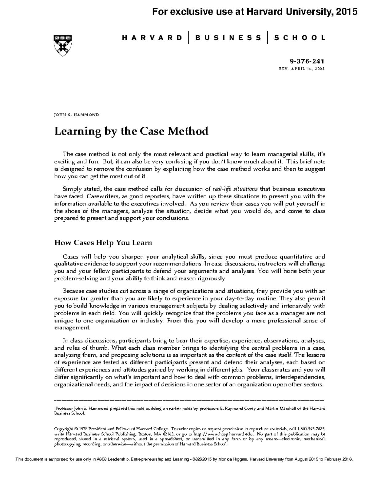 give two comprehensive case study protocol