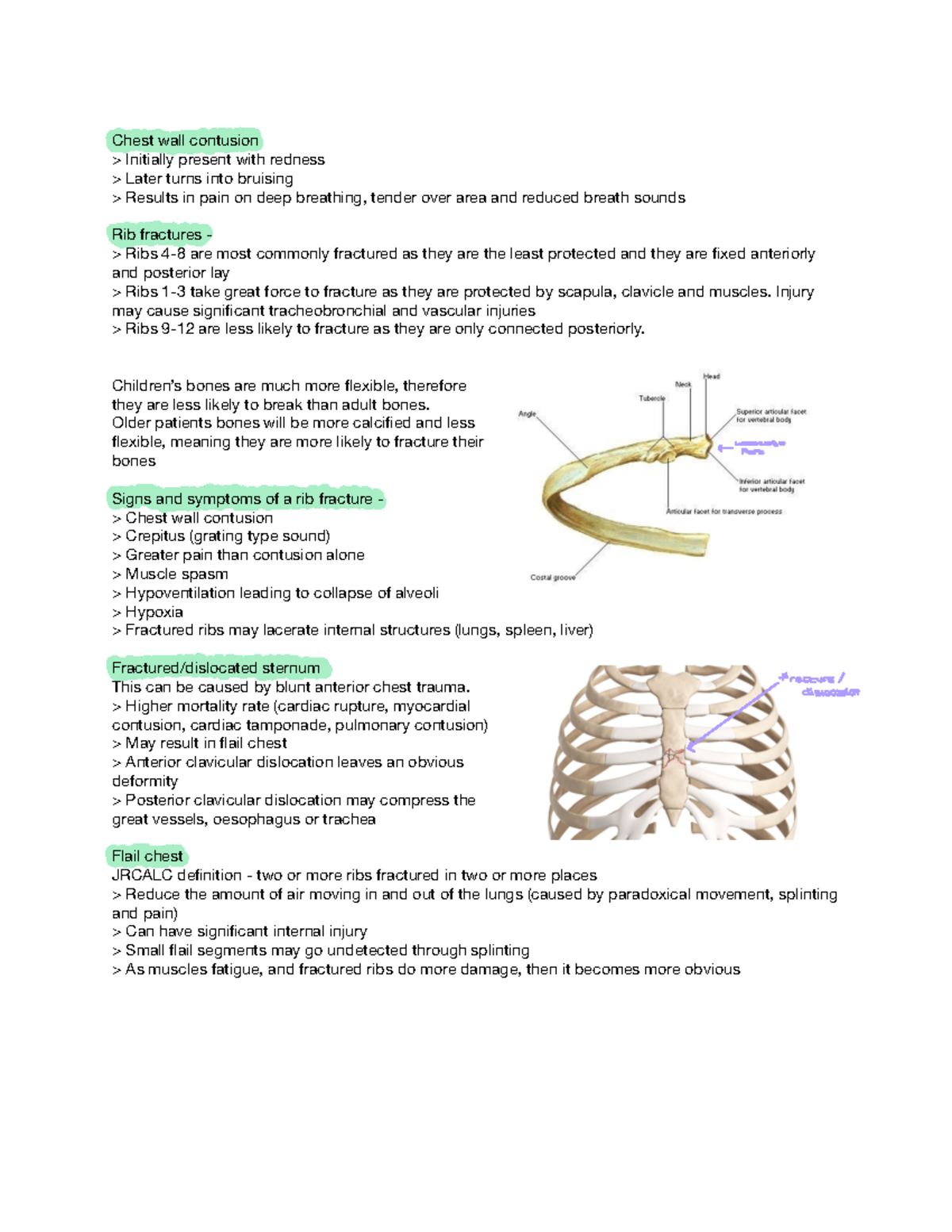 Chest trauma - Chest wall contusion Initially present with redness ...