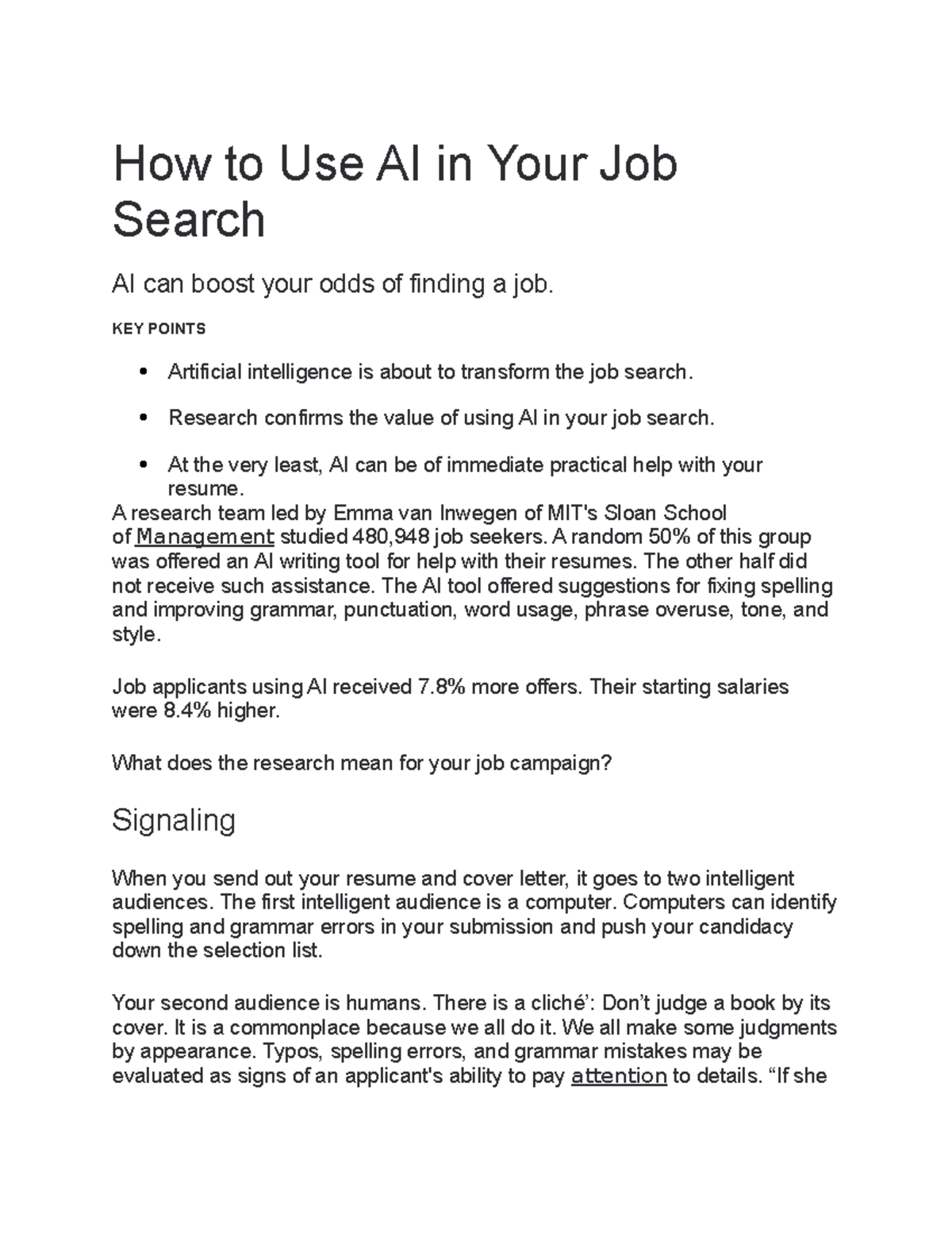 How To Use AI In Your Job Search - How To Use AI In Your Job Search AI ...