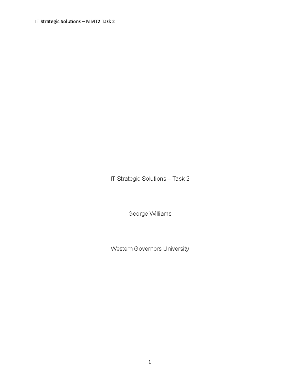 MMT2 Task 2 GW final Task 2 IT Strategic Solutions Task 2