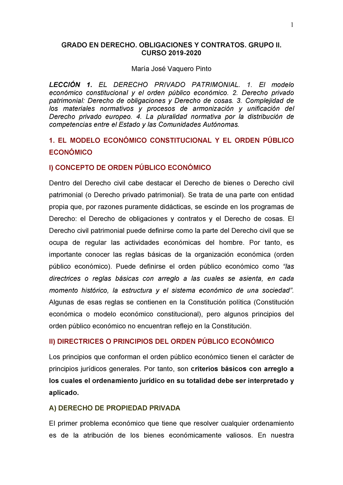 Lección 1ª Contrato - GRADO EN DERECHO. OBLIGACIONES Y CONTRATOS. GRUPO ...