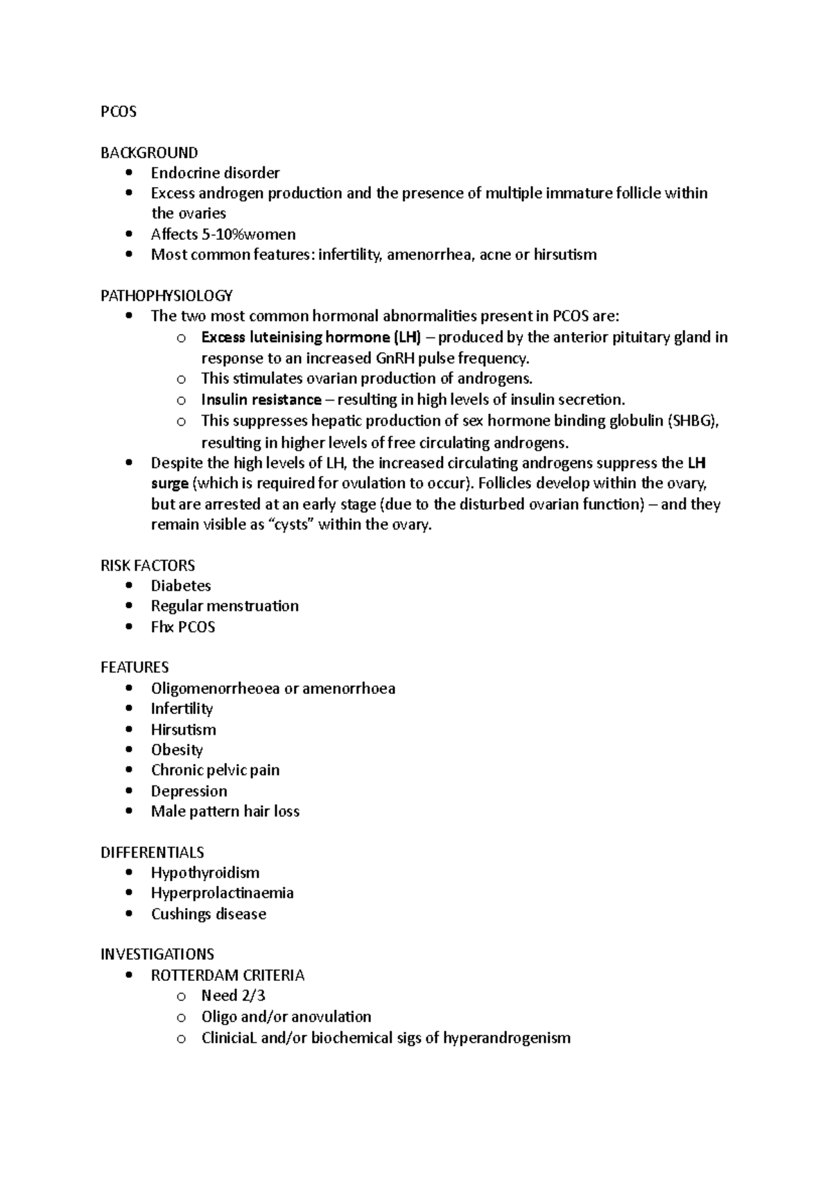 PCOS - o This simulates ovarian producion of androgens. o Insulin ...