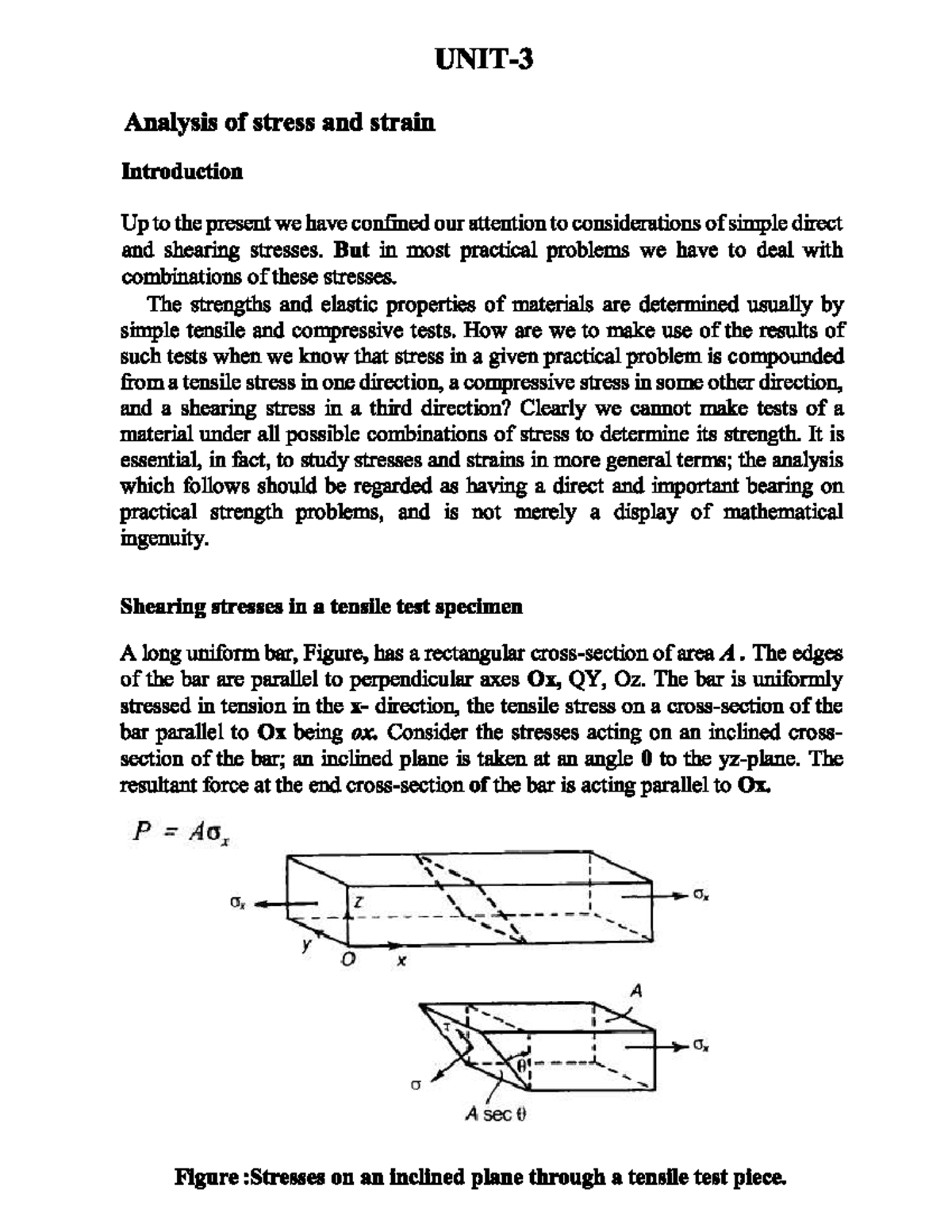 Analysis of stress and strain - Mechanics of solids - Studocu