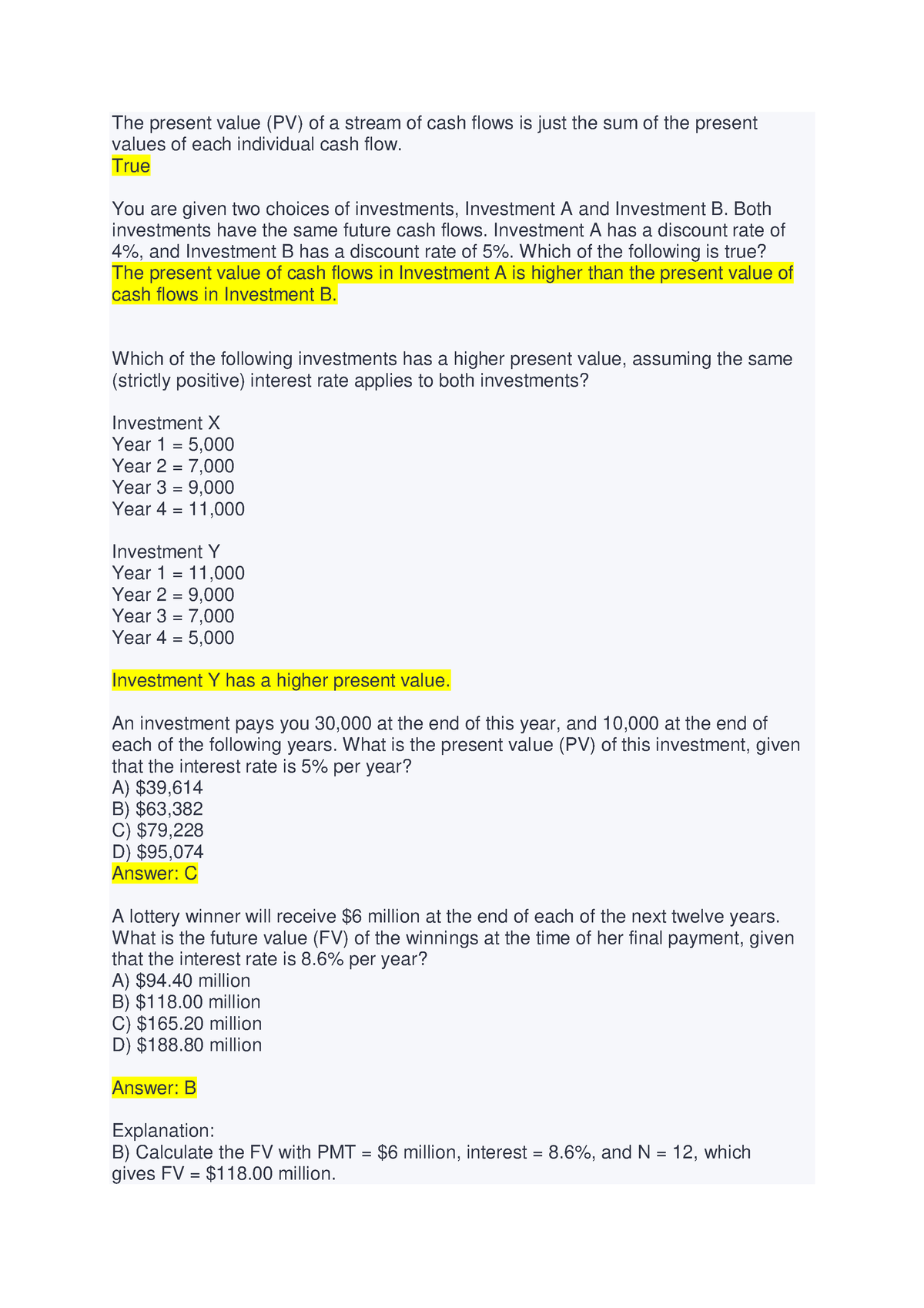 test-practice-the-present-value-pv-of-a-stream-of-cash-flows-is