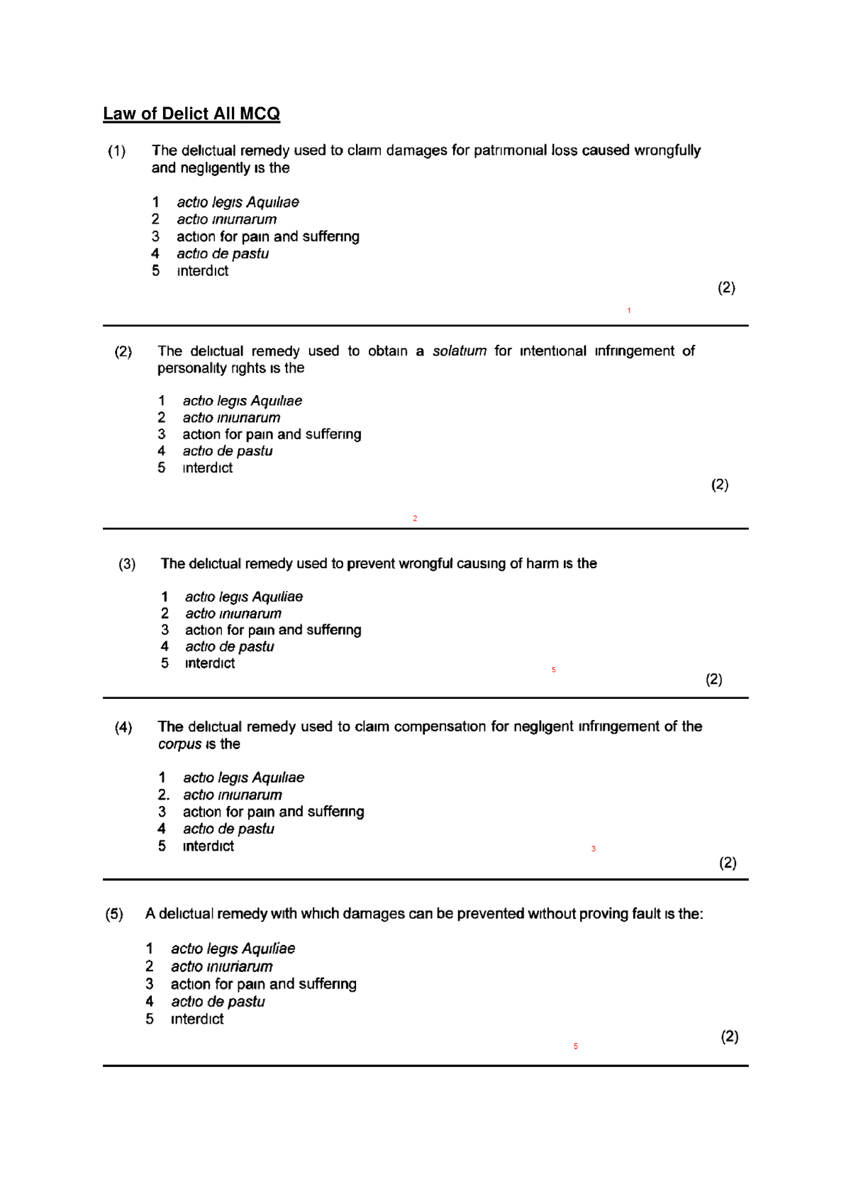 PVL3703-law Of Delict All Mcq - PVL3703 - Law Of Delict All MCQ - Studocu