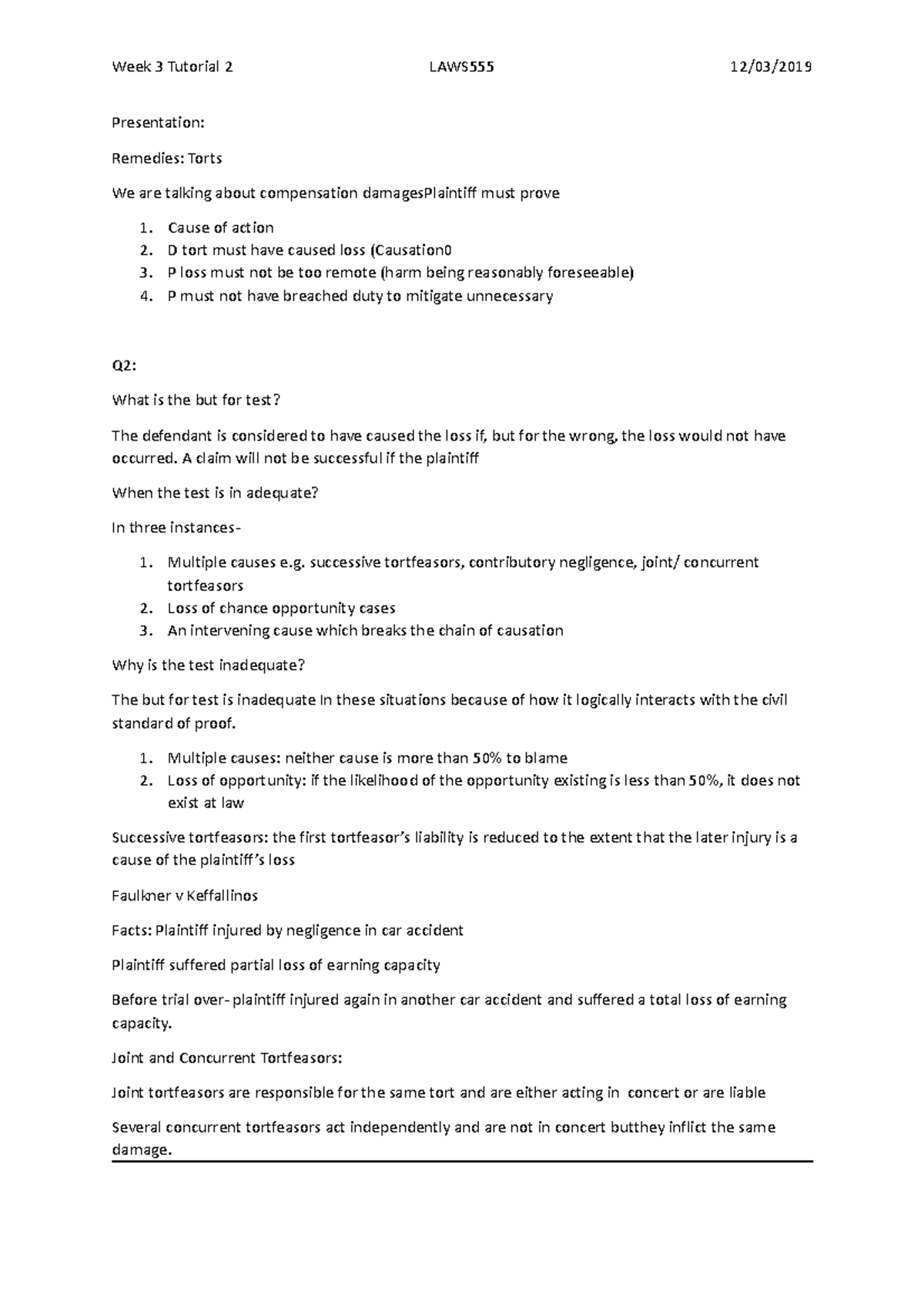 LAWS555 Week 3 Tutorial 2 - Week 3 Tutorial 2 LAWS555 12/03 ...