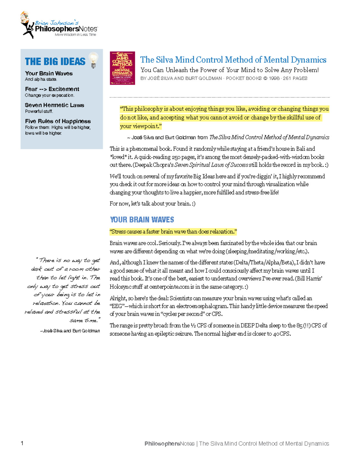 88 the silva mind control method of mental dynamics - TM ...