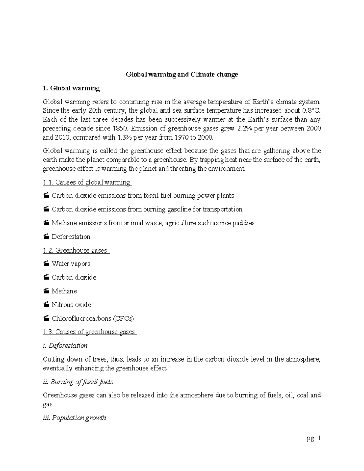 1. Global Warming and Climate Change - Global warming and Climate ...