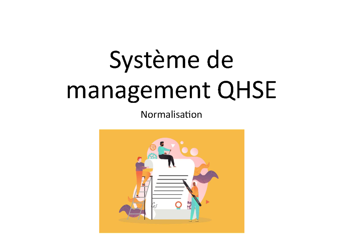 Système de management de qualité QHSE - Normalisation - Système de ...