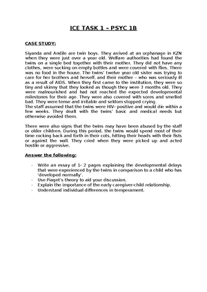 ICE TASK 1 psych - ICE TASK - PSYC7311 - LAW 1 – PSYC LECTURER: MISS CJ ...
