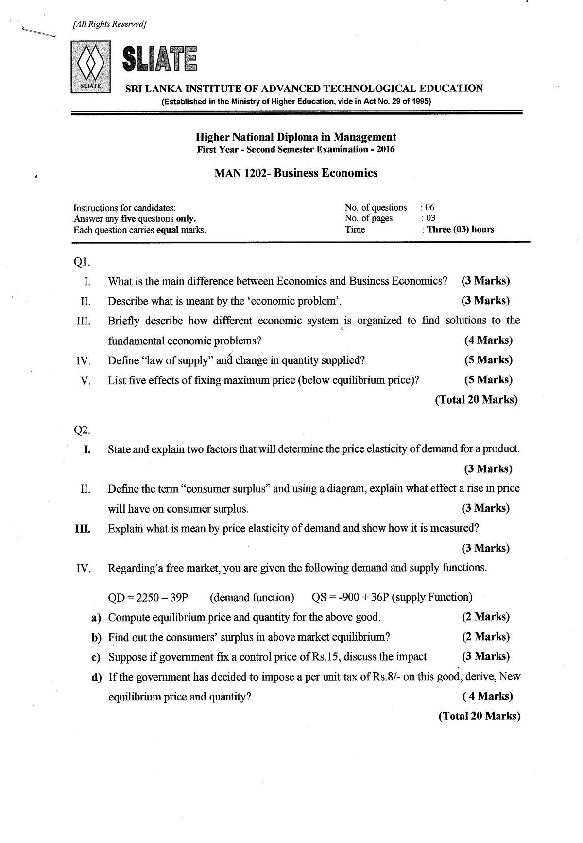 Business Economics - Calculus For Statistics III - Studocu