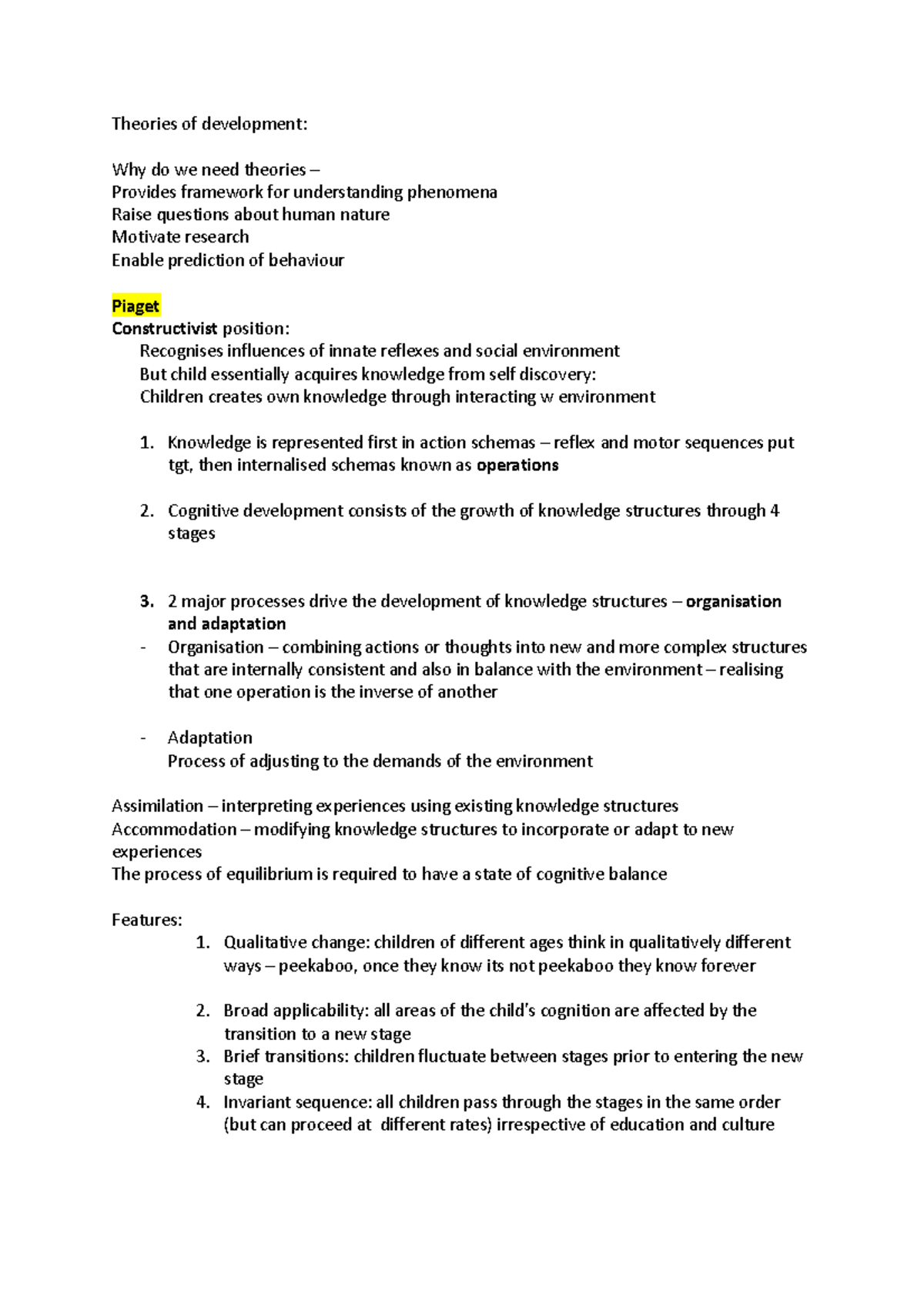 3. Theories of development - Theories of development: Why do we need ...