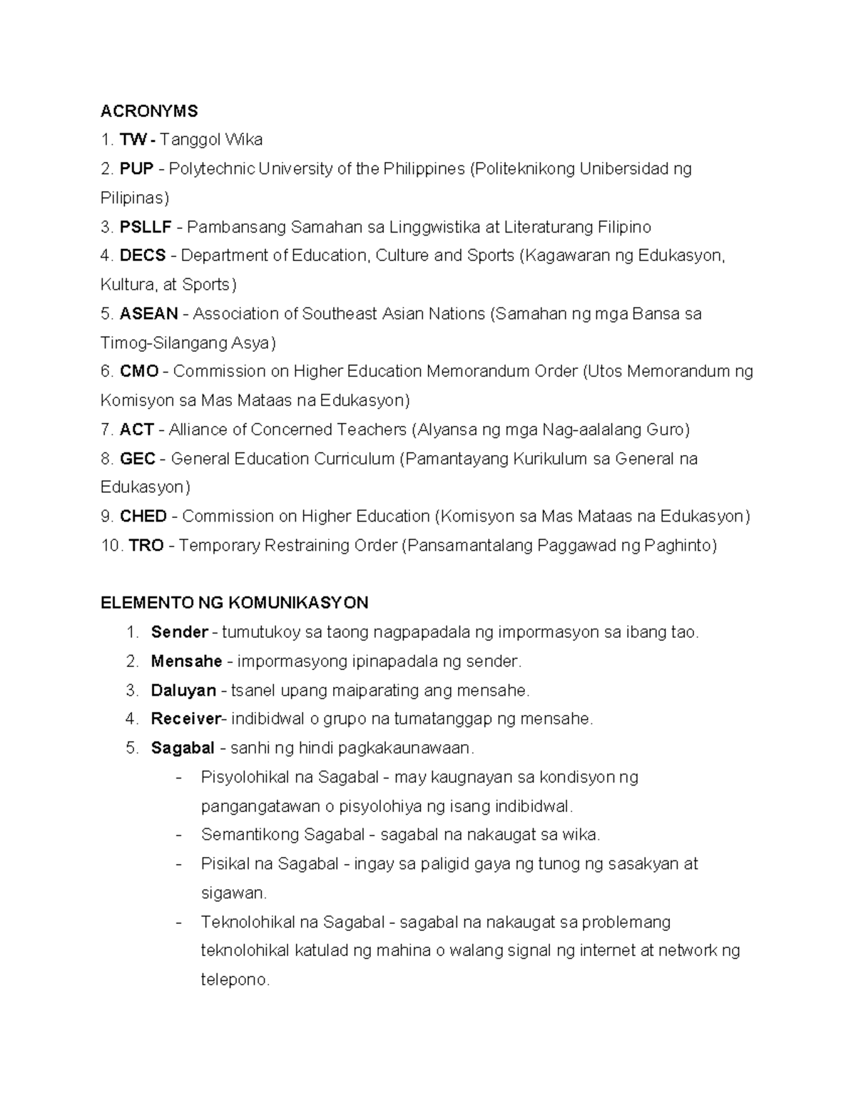 reviewer social psychology - ACRONYMS TW - Tanggol Wika PUP ...