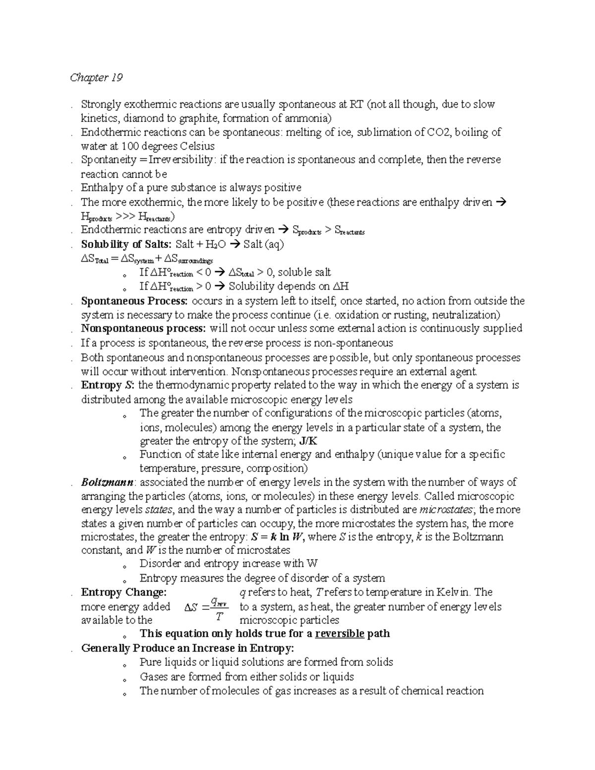 Chapter 19-20 CHEM NOTES - Chapter 19 ∙ Strongly exothermic reactions ...